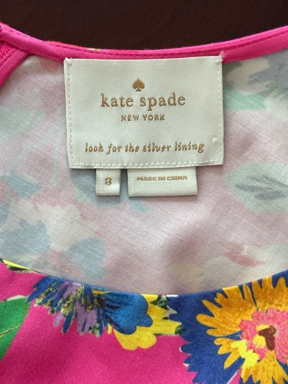 Kate Spade Sonja Pink Floral Pleated Dress Women’s Size 8